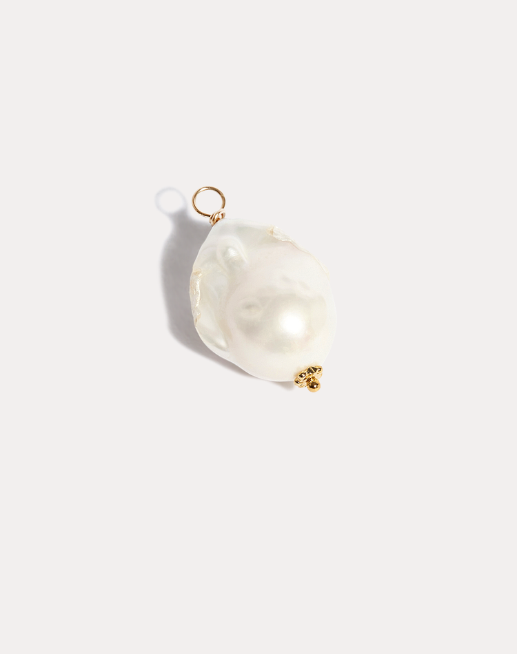 Baroque Pearl Earring Charm in Gold